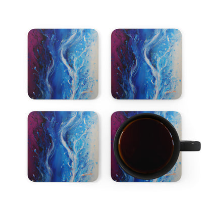 Cerulean Acidum - Chemistry, Abstractly - Corkwood Coaster Set of 4