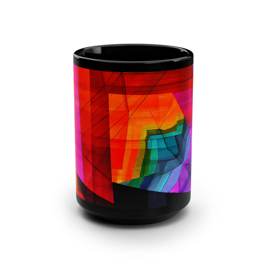 Ivan Petrovich - Tension Force, Abstractly - Black Ceramic Mug 15oz