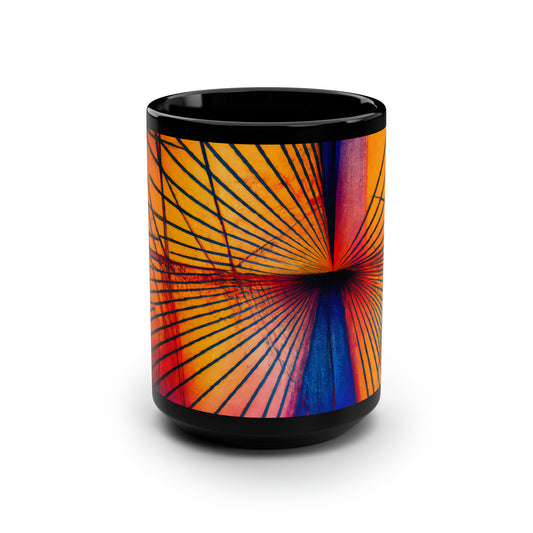 Richard Sterling - Magnetic Force, Abstractly - Black Ceramic Mug 15oz