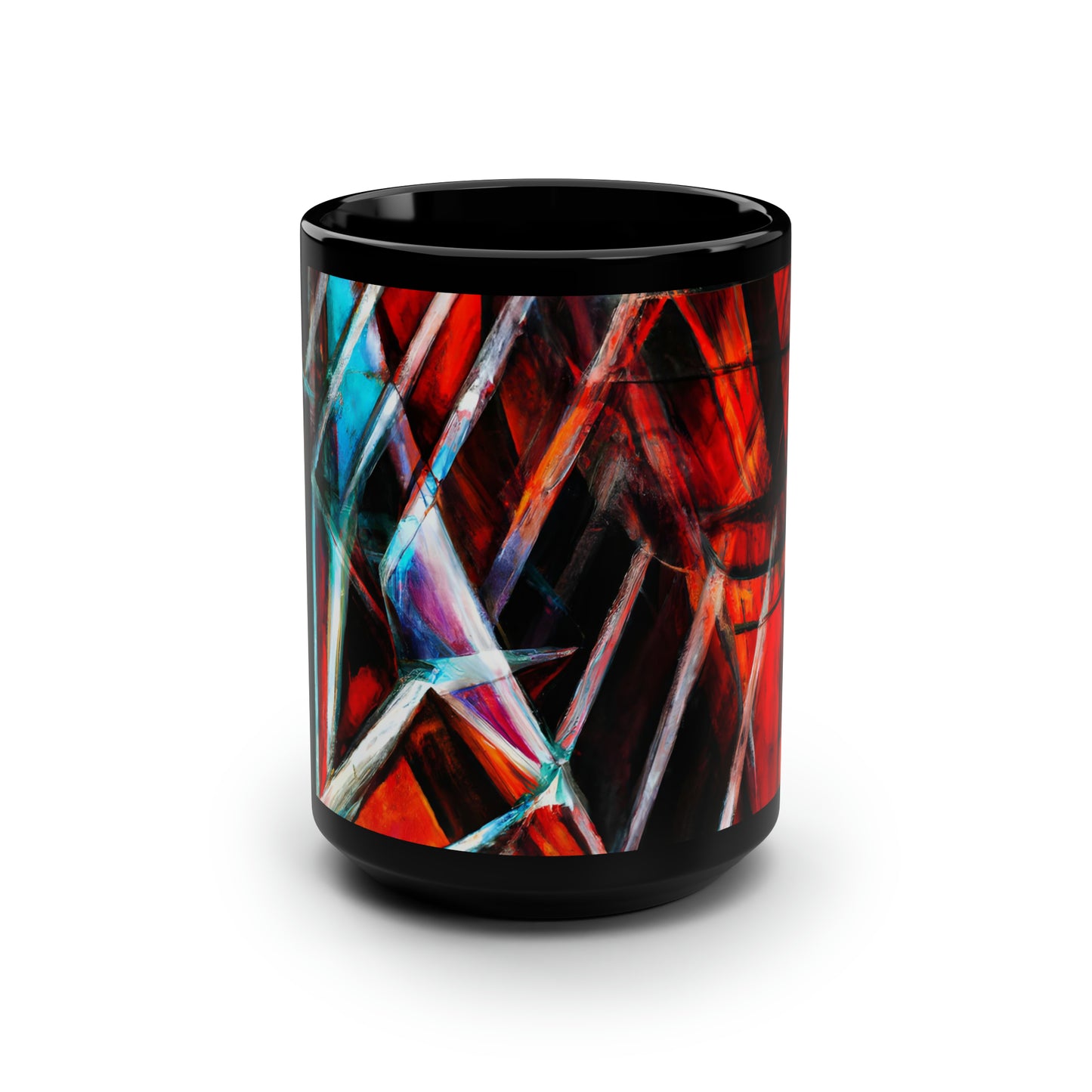 Cecilia Hartman - Electric Force, Abstractly - Black Ceramic Mug 15oz