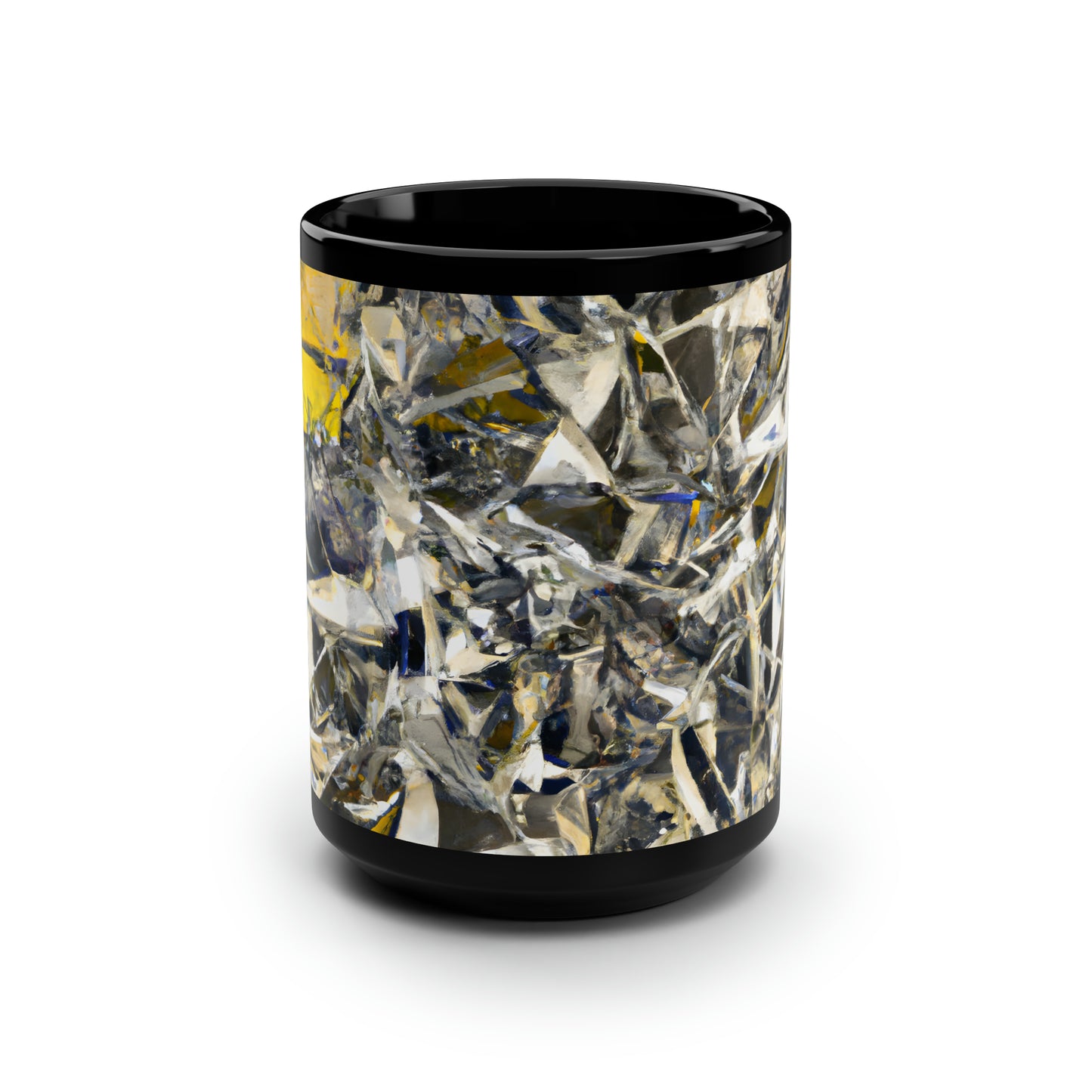 Donald Simmons - Friction Force, Abstractly - Black Ceramic Mug 15oz