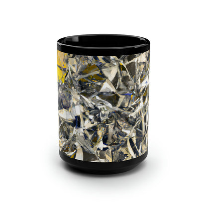 Donald Simmons - Friction Force, Abstractly - Black Ceramic Mug 15oz