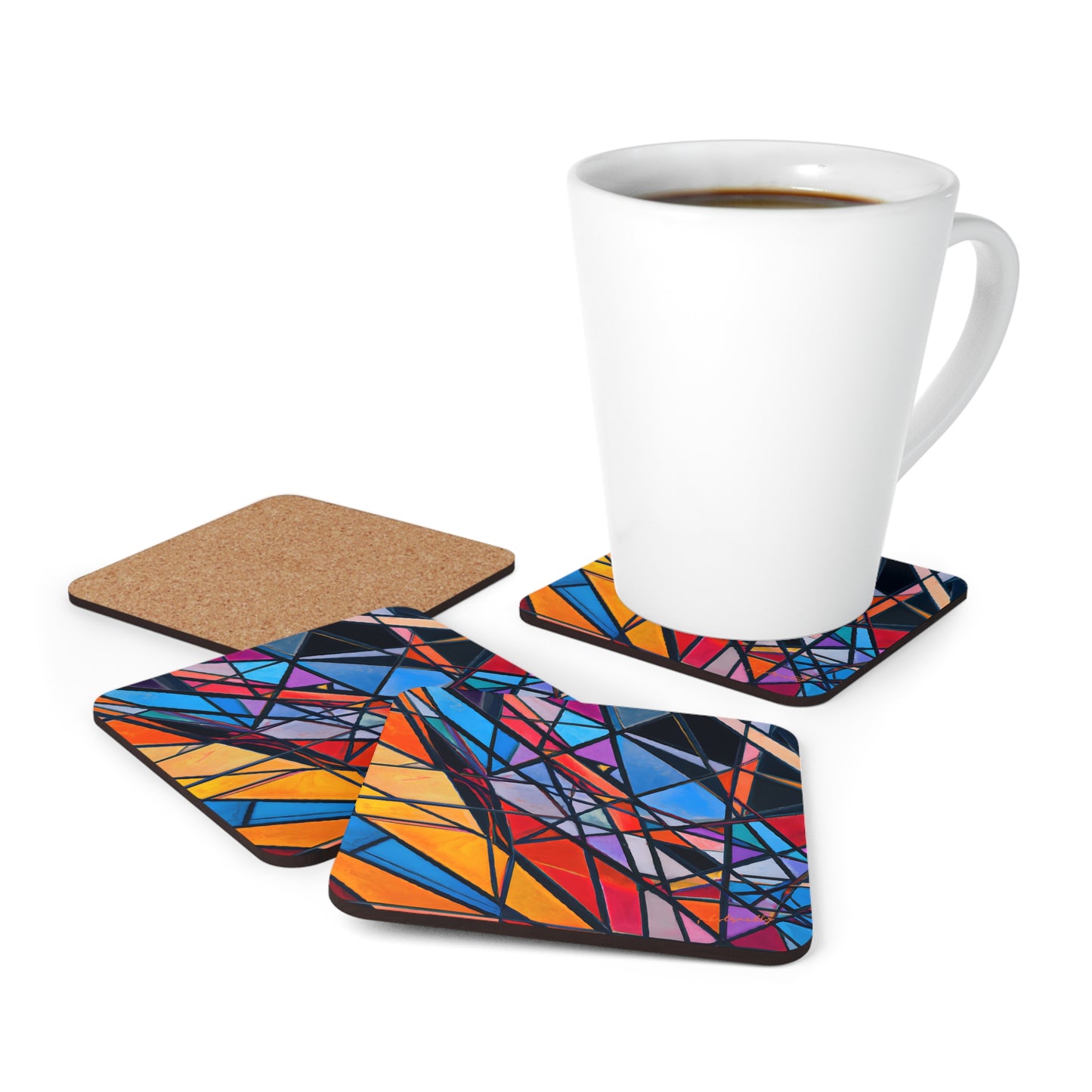 Felix Thornton - Gravity Force, Abstractly - Corkwood Coaster Set of 4