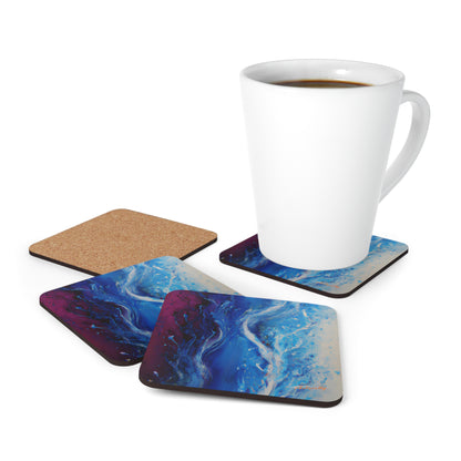 Cerulean Acidum - Chemistry, Abstractly - Corkwood Coaster Set of 4