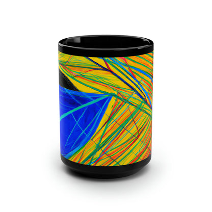 Gerald Michelson - Electric Force, Abstractly - Black Ceramic Mug 15oz