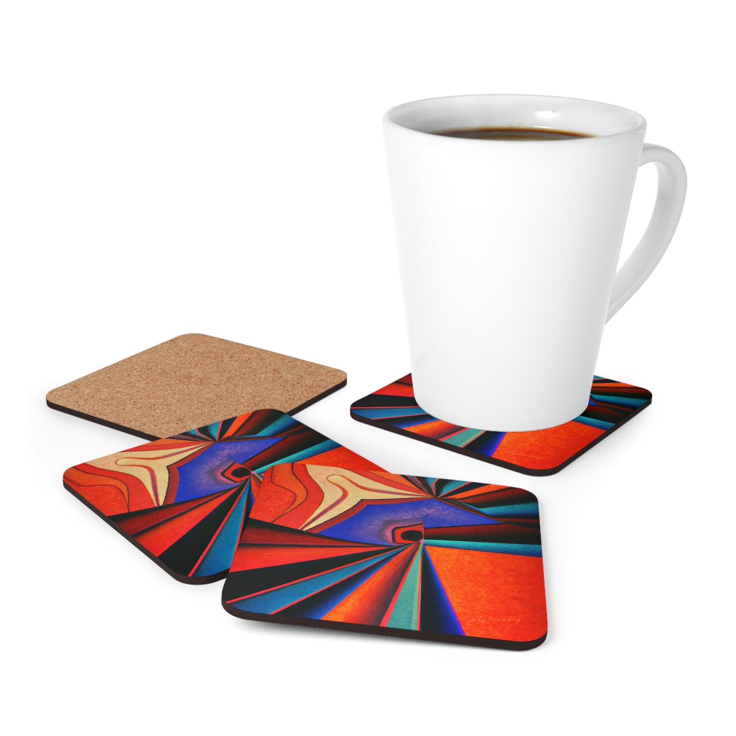 Kenneth Hadley - Weak Force, Abstractly - Corkwood Coaster Set of 4