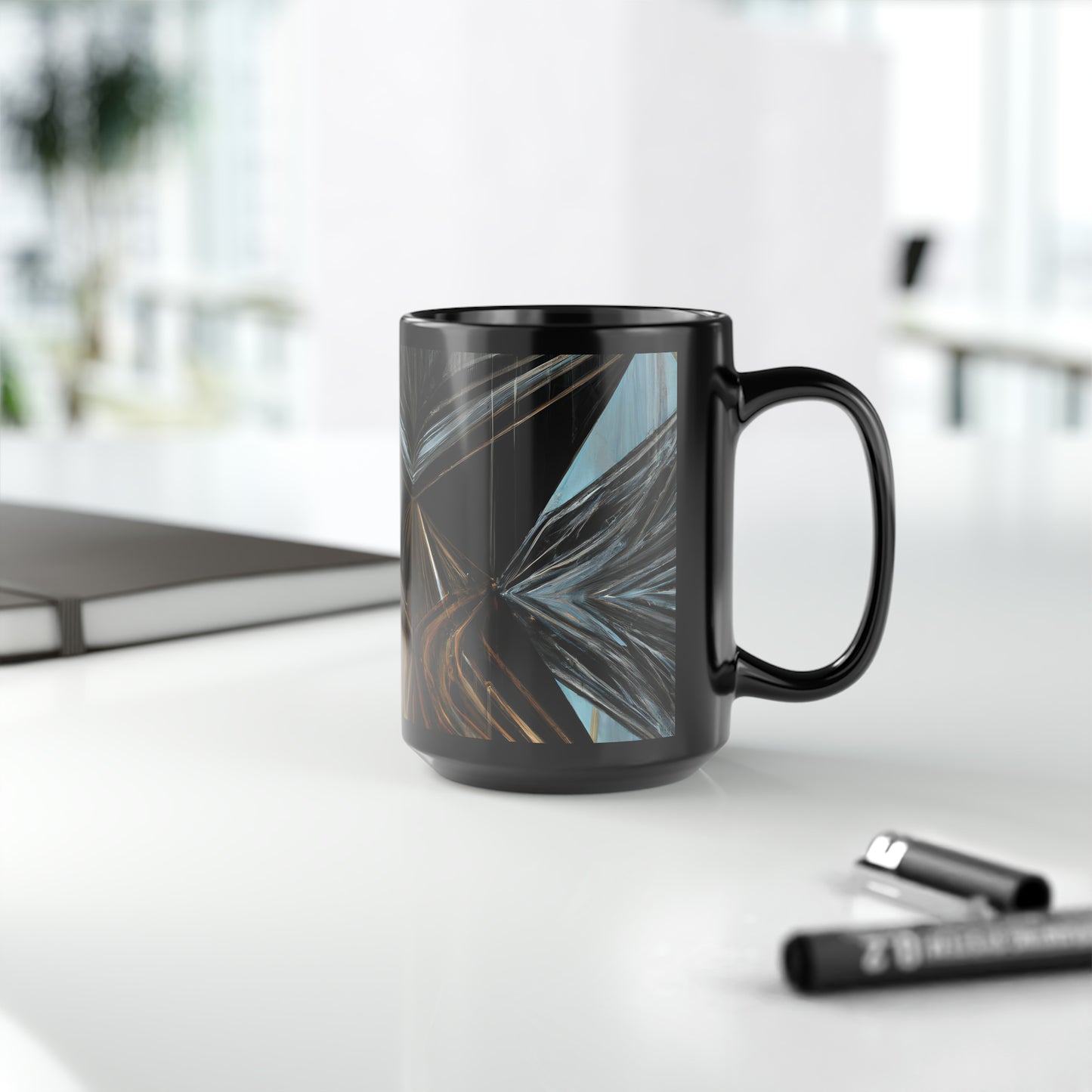 Penelope O'Sullivan - Spring Force, Abstractly - Black Ceramic Mug 15oz