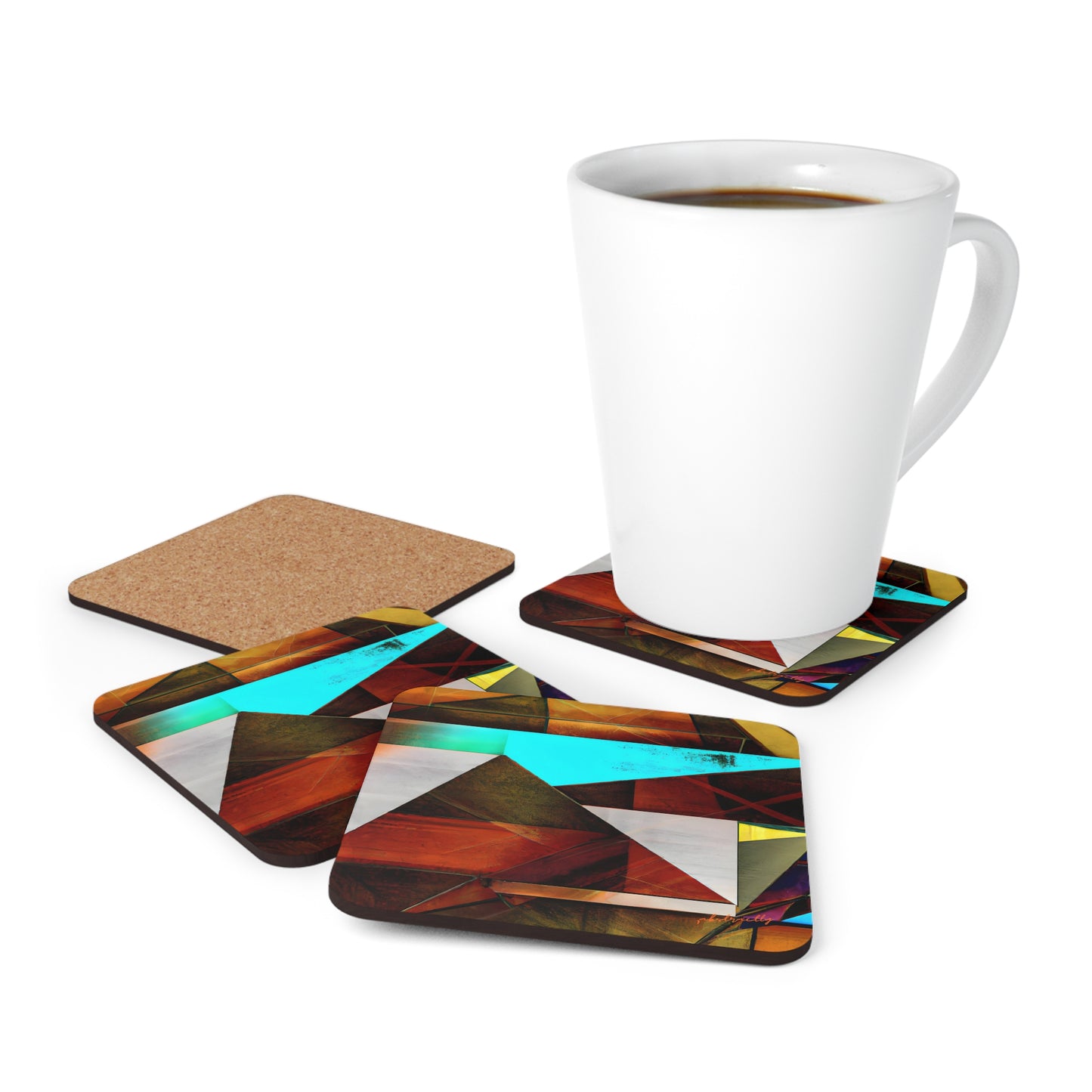 Julian Firth - Friction Force, Abstractly - Corkwood Coaster Set of 4