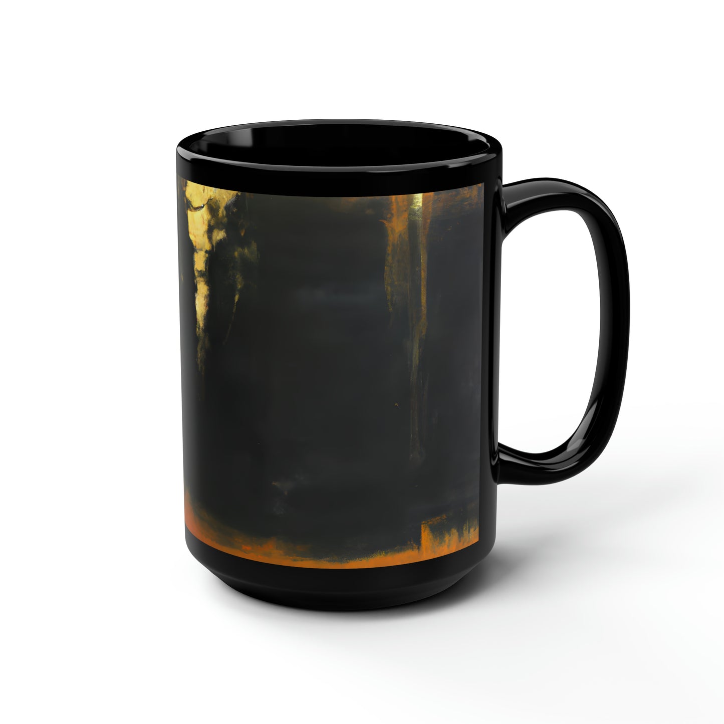 Quantum Trilithium Crystal - Chromium, Abstractly - Black Ceramic Mug 15oz