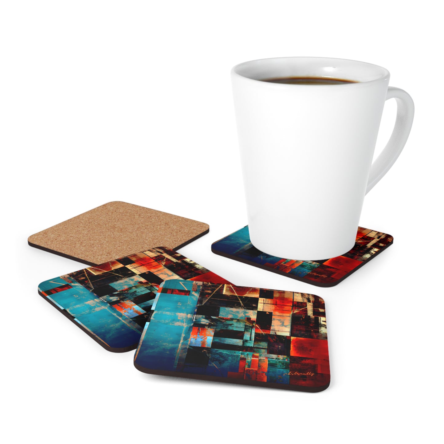 Harvey Sterling - Weak Force, Abstractly - Corkwood Coaster Set of 4