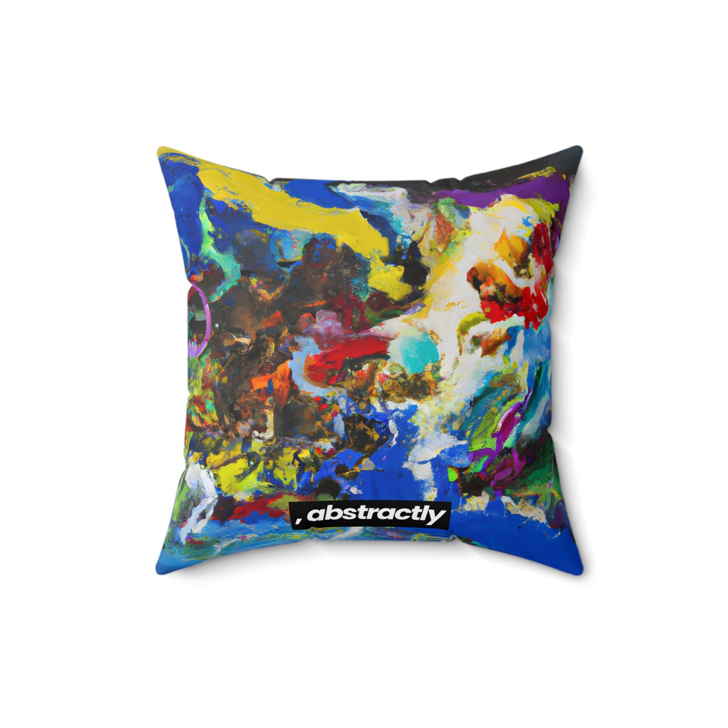 Xenospheric Blue - Chemistry, Abstractly - Faux Suede Throw Pillow