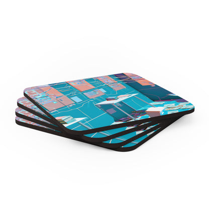 SilverPeak Finance - Cash Flow, Abstractly - Corkwood Coaster Set of 4