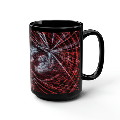 Maxine Hawthorne - Electromagnetic Force, Abstractly - Black Ceramic Mug 15oz