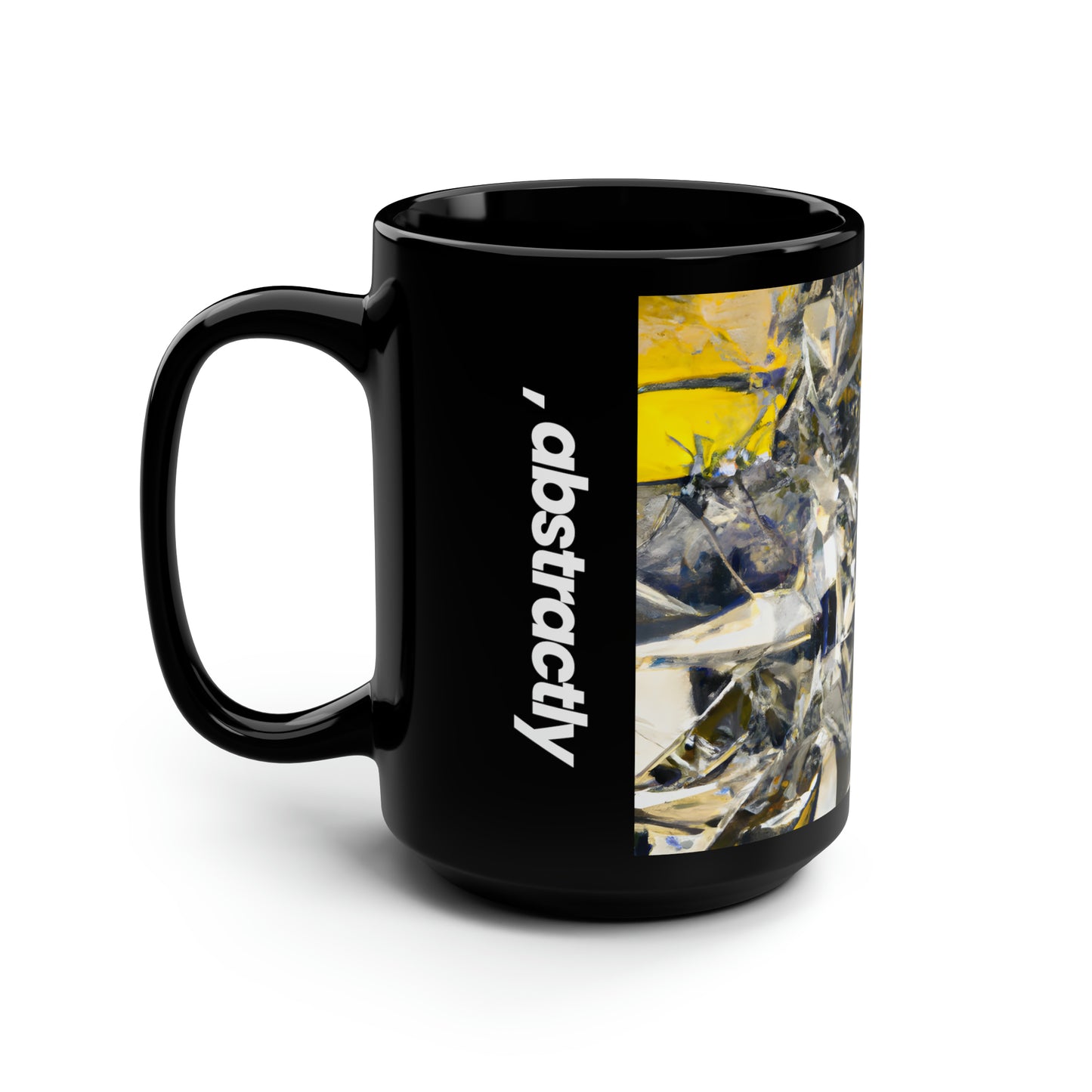 Donald Simmons - Friction Force, Abstractly - Black Ceramic Mug 15oz