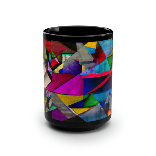 Lena Hartmann - Gravity Force, Abstractly - Black Ceramic Mug 15oz