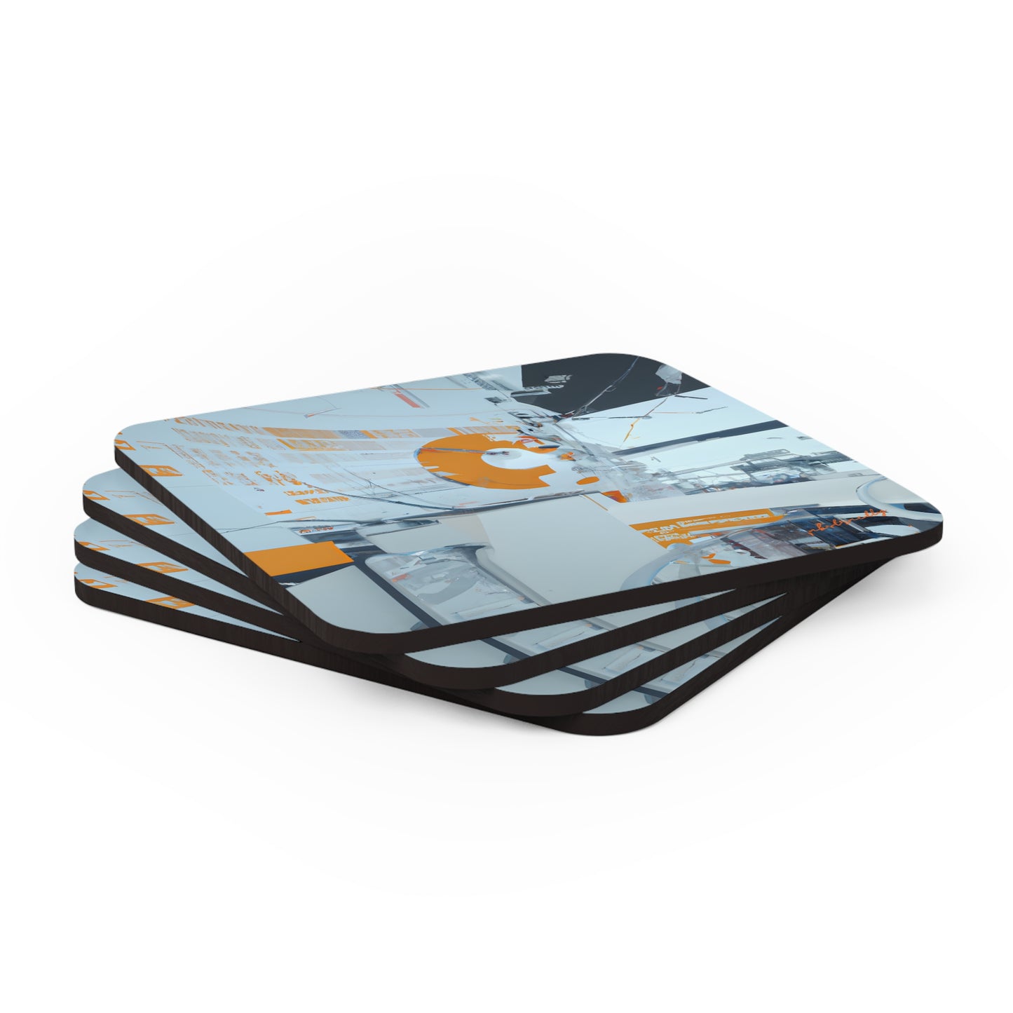 Noble Ledger - Tax, Abstractly - Corkwood Coaster Set of 4