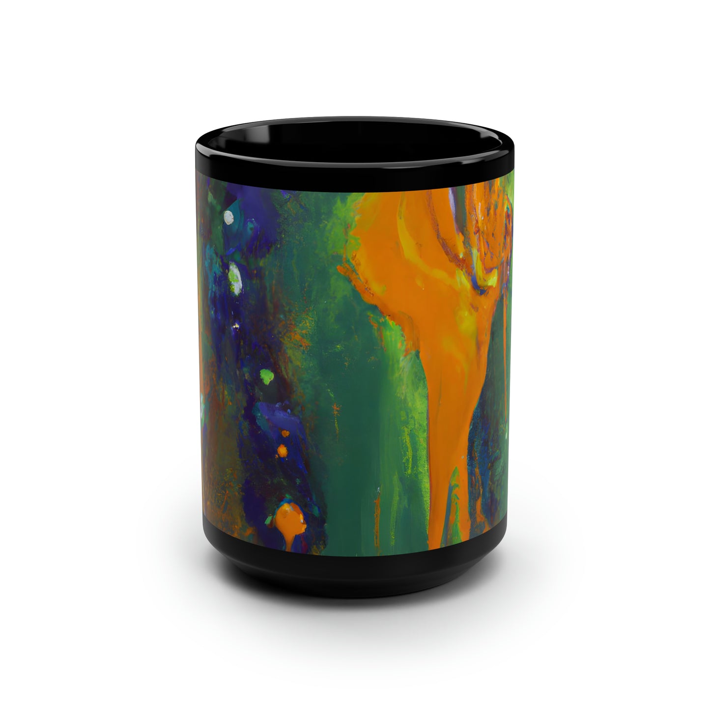 Quantum Sapphire Element - Chemistry, Abstractly - Black Ceramic Mug 15oz