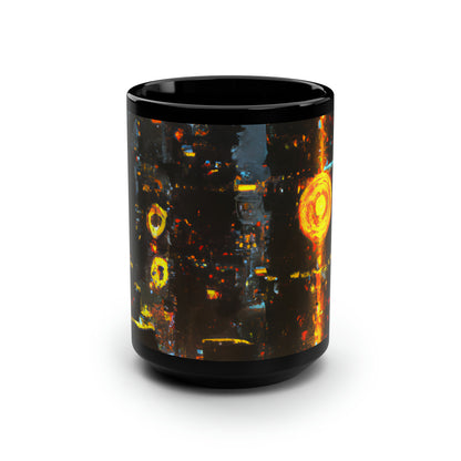 Vertex Capital - Equity, Abstractly - Black Ceramic Mug 15oz