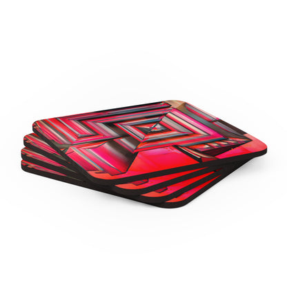 Leon Feldman - Magnetic Force, Abstractly - Corkwood Coaster Set of 4