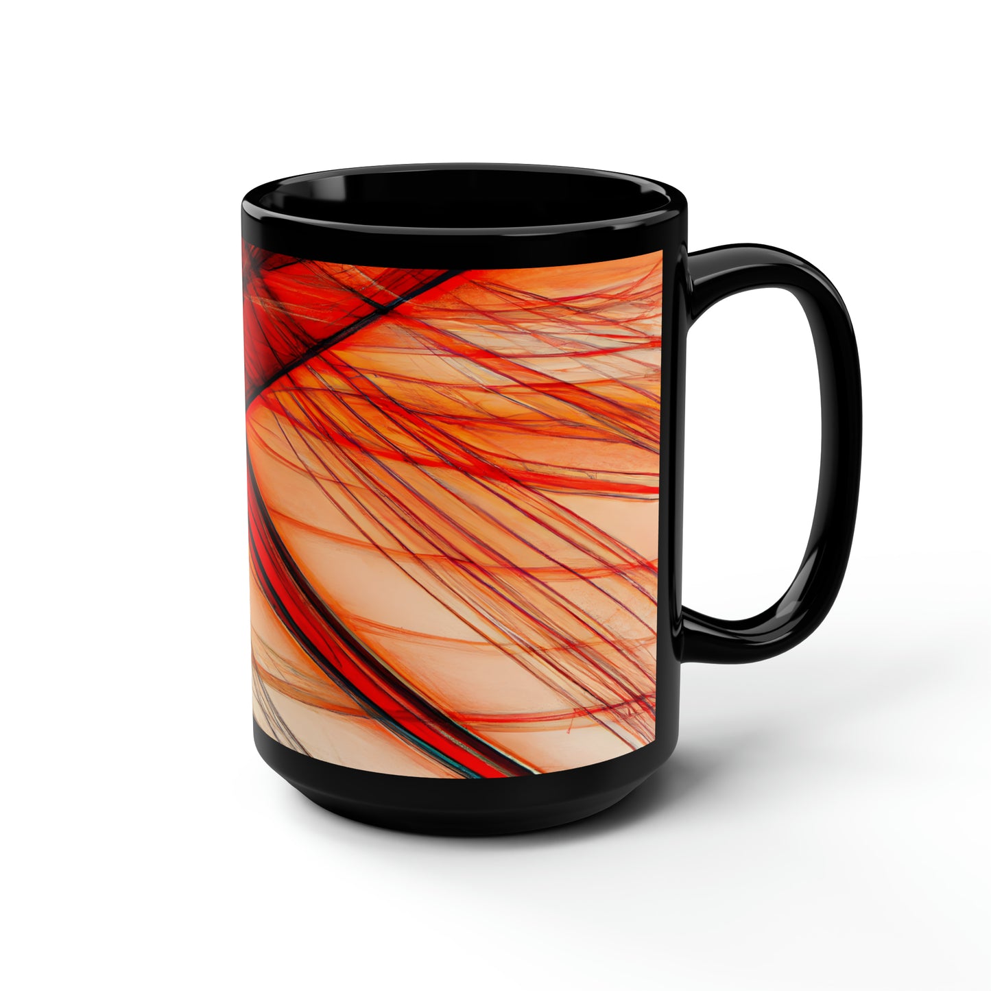 Ellis Rothman - Magnetic Force, Abstractly - Black Ceramic Mug 15oz