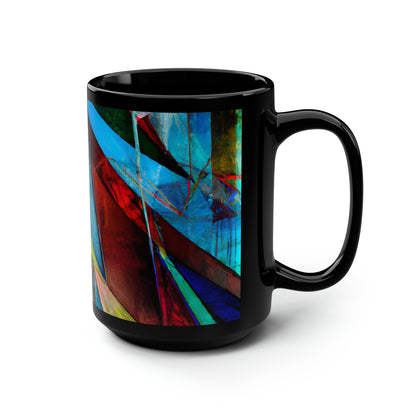 Miles Caldwell - Friction Force, Abstractly - Black Ceramic Mug 15oz