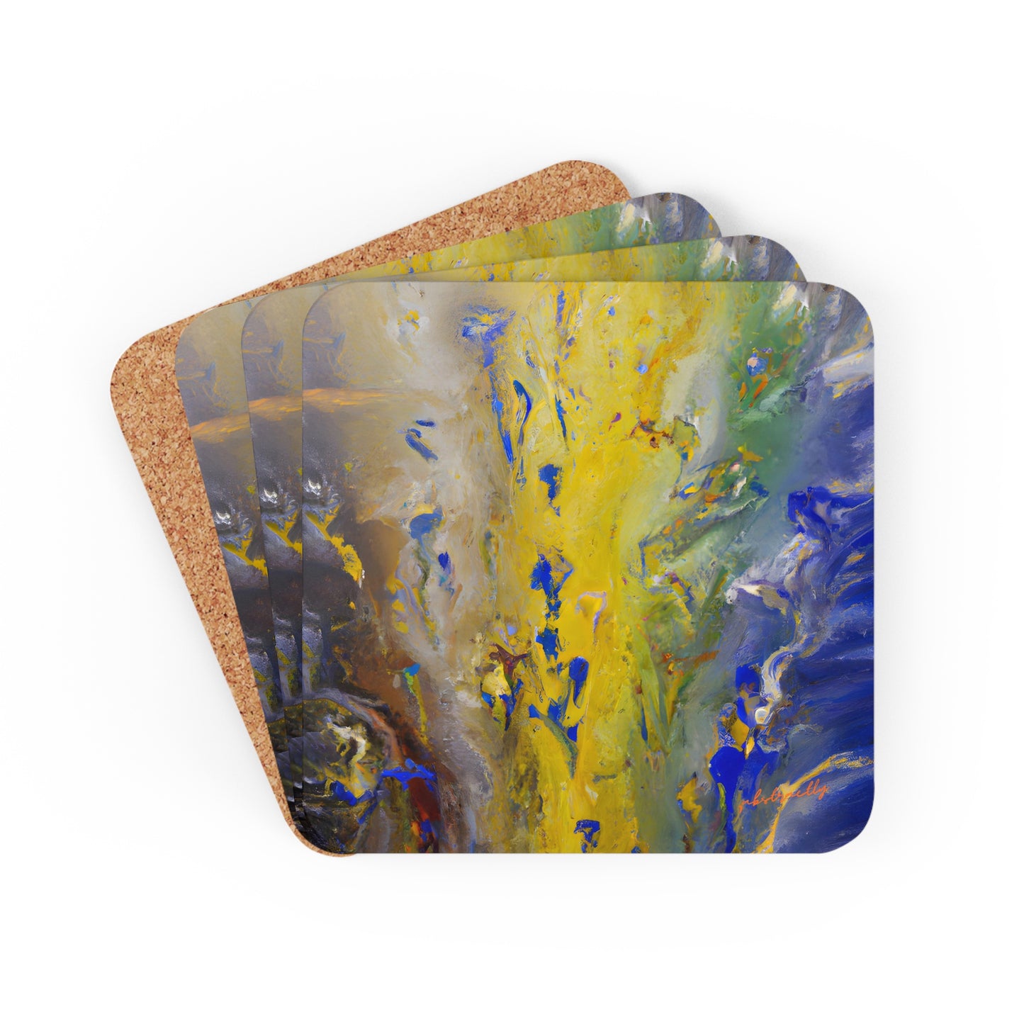 Lavoisier's Luminance - Chemistry, Abstractly - Corkwood Coaster Set of 4