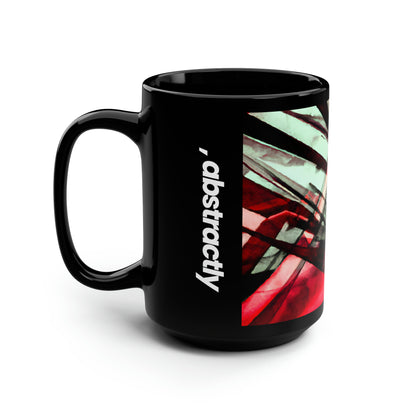 Phyllis Gallagher - Applied Force, Abstractly - Black Ceramic Mug 15oz