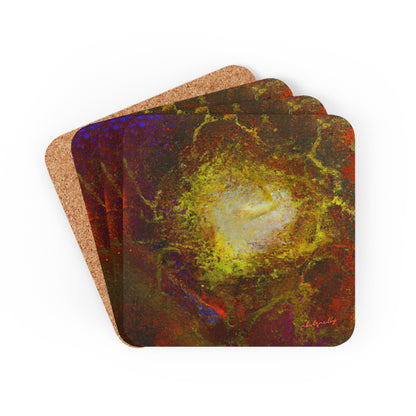 Halsteadium Hexane - Chemistry, Abstractly - Corkwood Coaster Set of 4