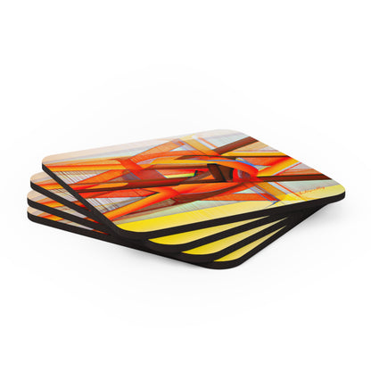 Dorian Stansfield - Magnetic Force, Abstractly - Corkwood Coaster Set of 4