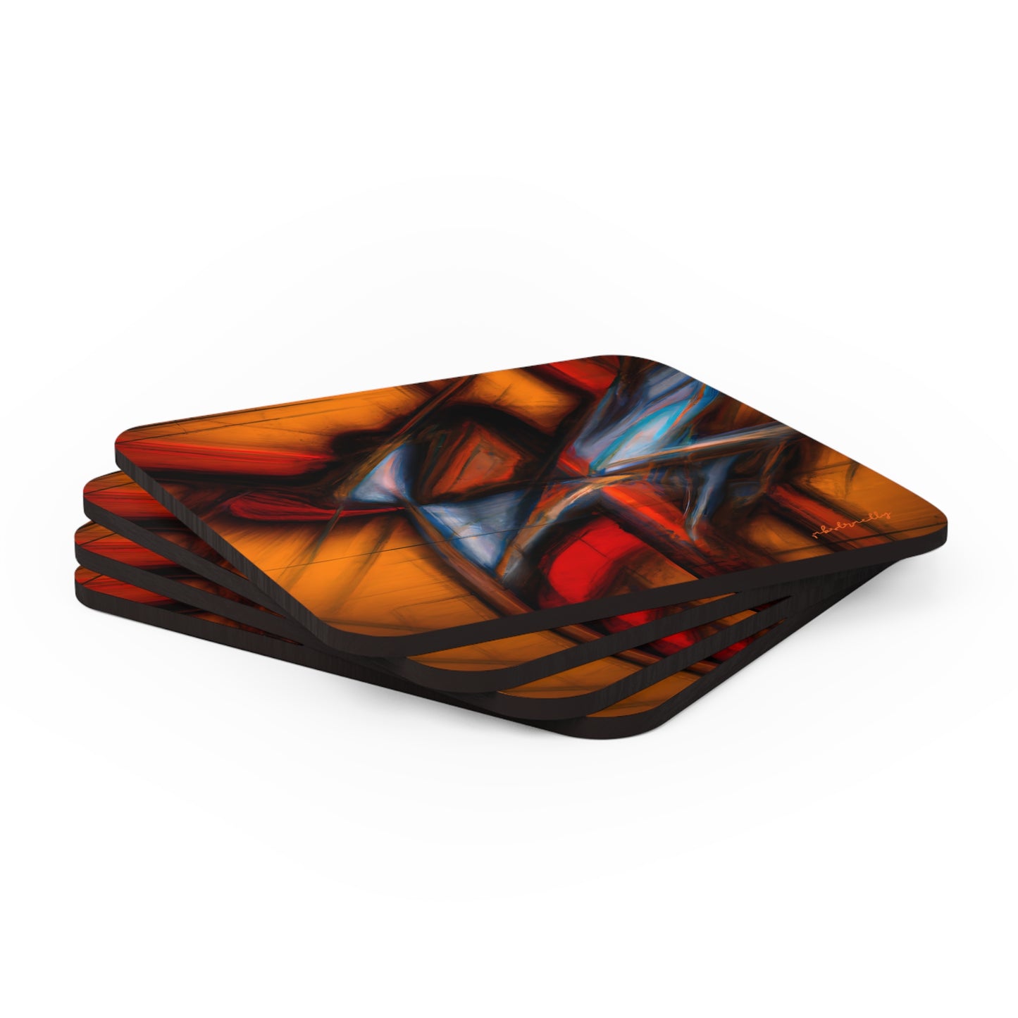 Lena Holmwood - Electromagnetic Force, Abstractly - Corkwood Coaster Set of 4