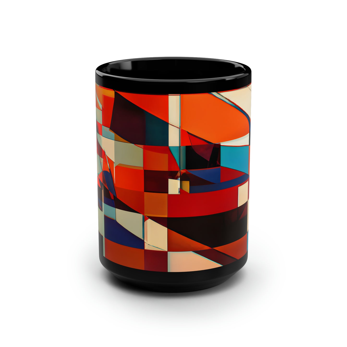 Karen Rosenthal - Applied Force, Abstractly - Black Ceramic Mug 15oz