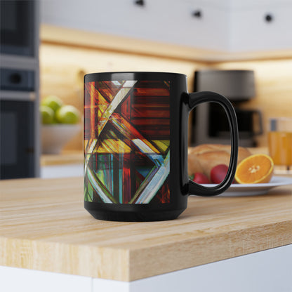 Aurelia Reynolds - Applied Force, Abstractly - Black Ceramic Mug 15oz