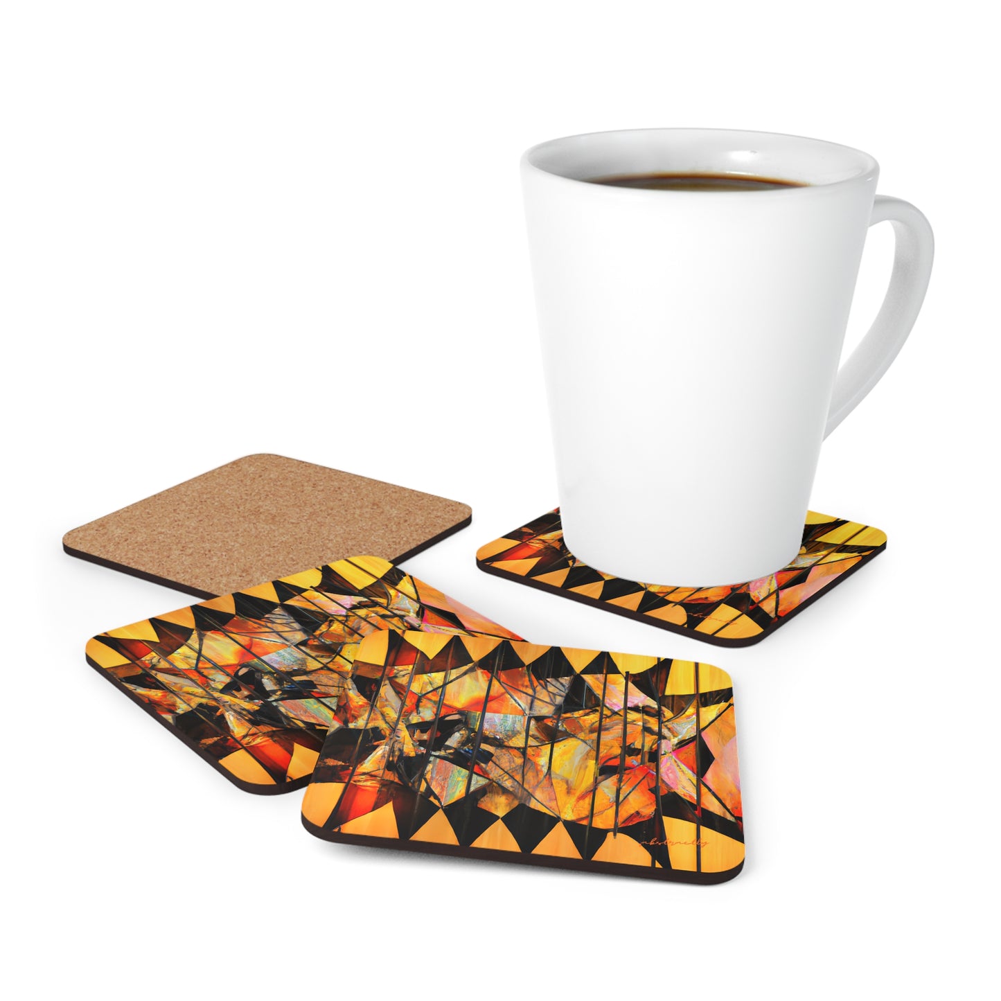 Dorothy Baxter - Magnetic Force, Abstractly - Corkwood Coaster Set of 4