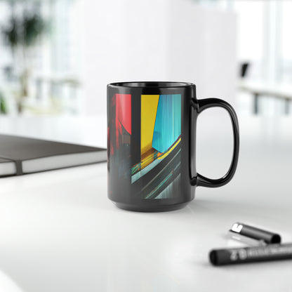 Walter Fiedler - Strong Force, Abstractly - Black Ceramic Mug 15oz