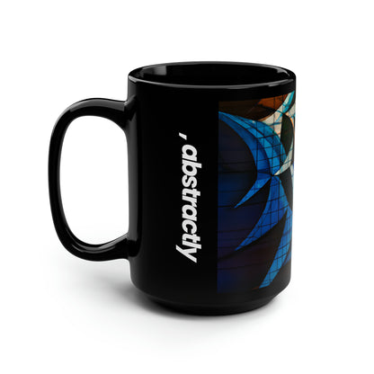 Janet Riggs - Applied Force, Abstractly - Black Ceramic Mug 15oz