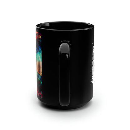 Yulia Sparks - Electromagnetic Force, Abstractly - Black Ceramic Mug 15oz