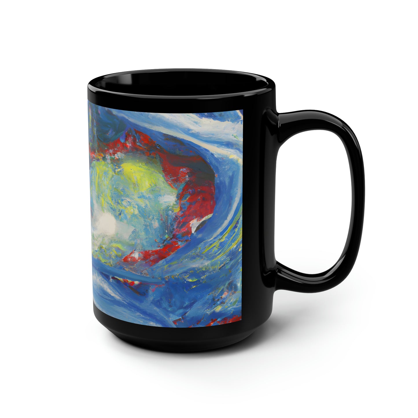 Tritium Firestone - Chemistry, Abstractly - Black Ceramic Mug 15oz