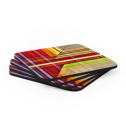 Evelyn Broadmore - Friction Force, Abstractly - Corkwood Coaster Set of 4