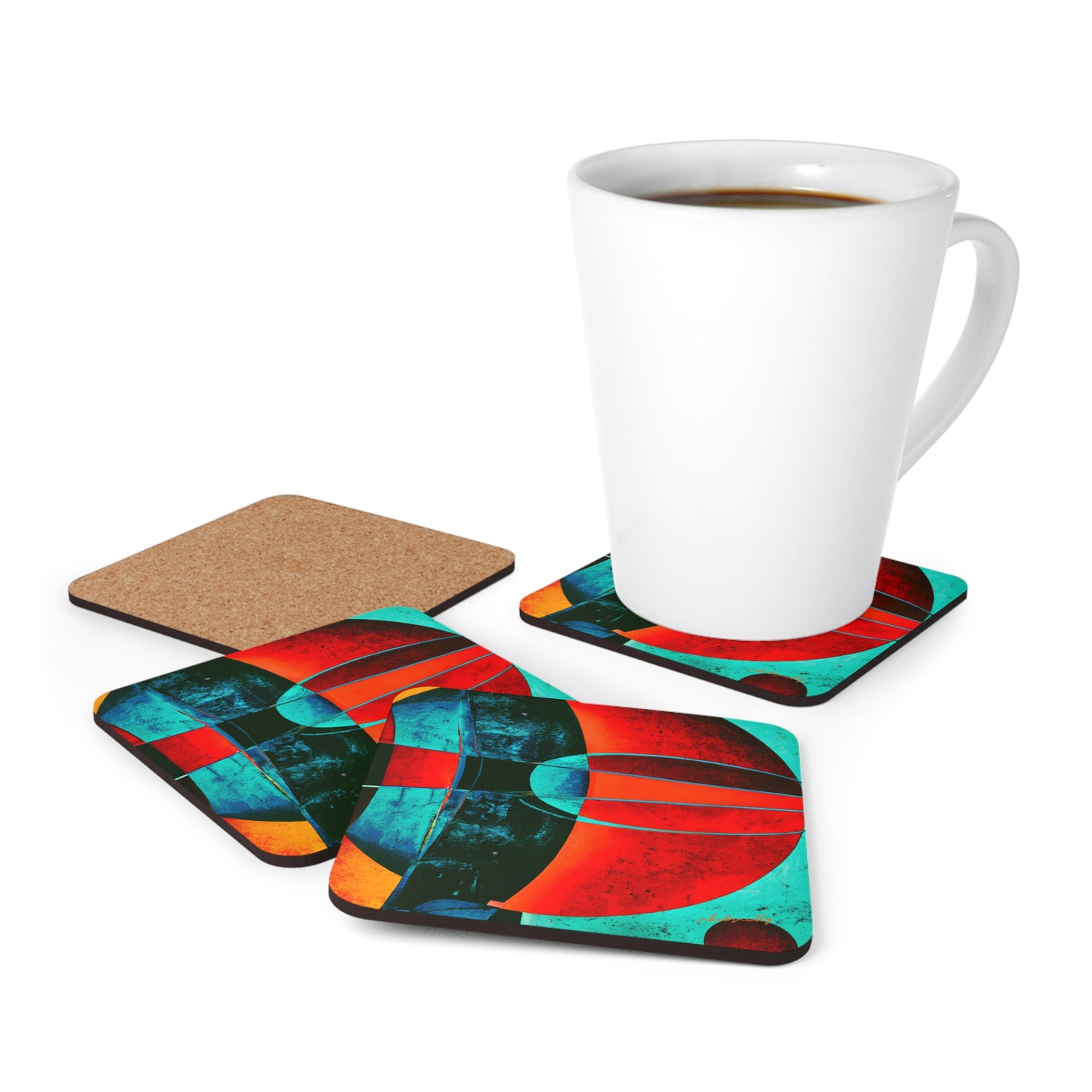 Lyle Ackerman - Normal Force, Abstractly - Corkwood Coaster Set of 4