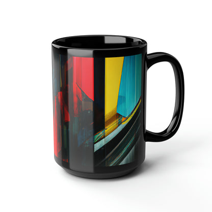 Walter Fiedler - Strong Force, Abstractly - Black Ceramic Mug 15oz