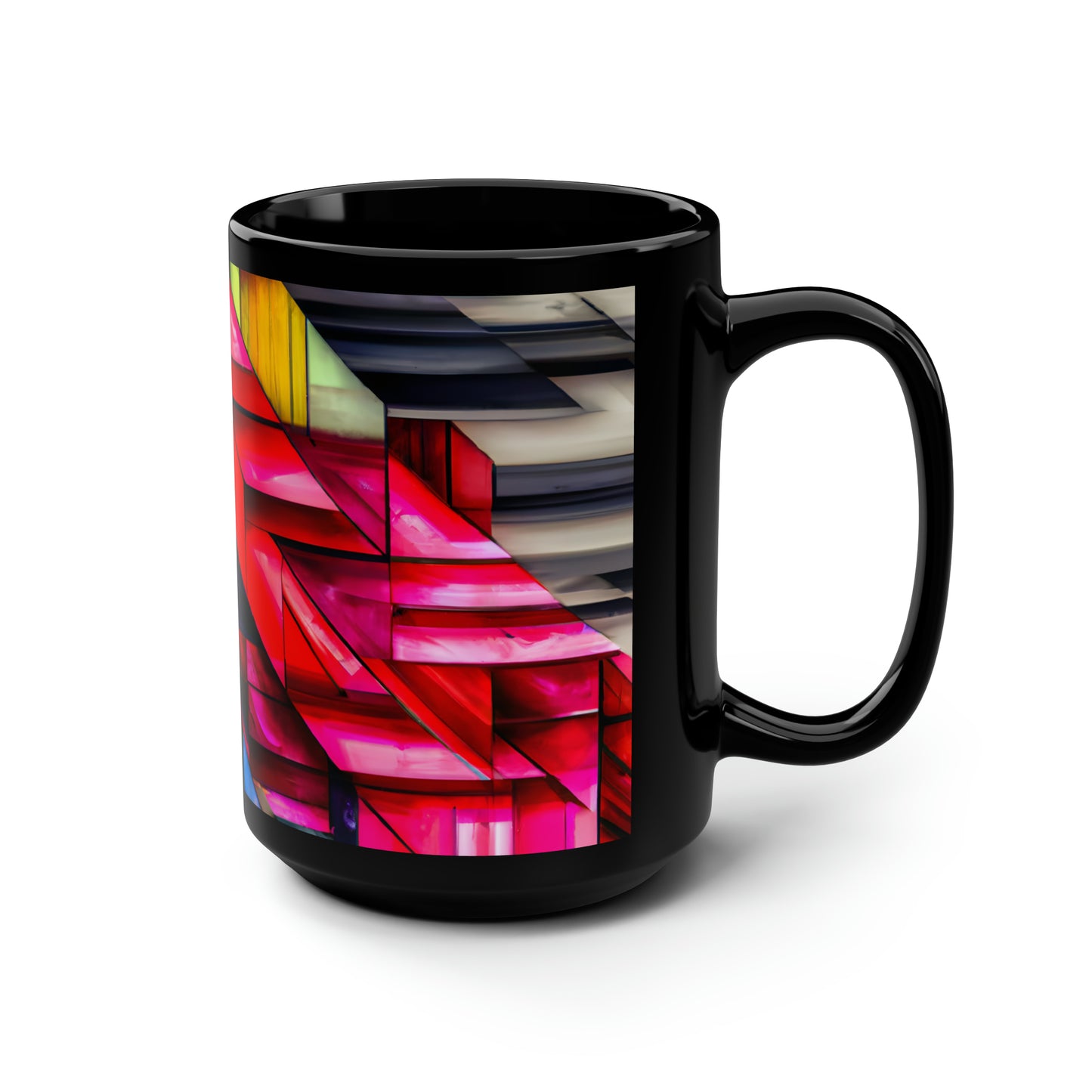 Ruth Rosenfield - Applied Force, Abstractly - Black Ceramic Mug 15oz