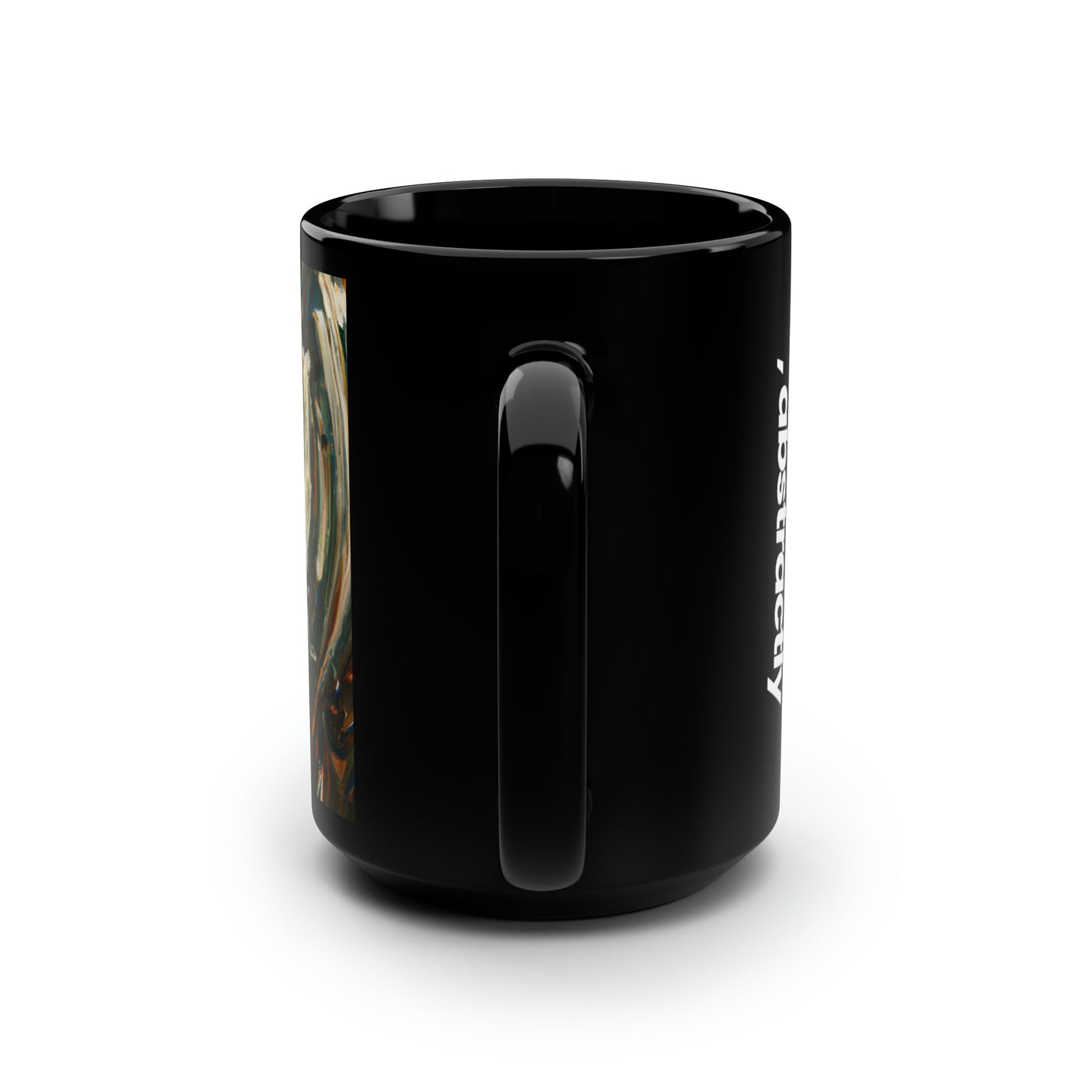 Hovenite Crystalline Matrix - Chemistry, Abstractly - Black Ceramic Mug 15oz