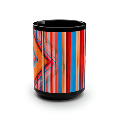 Irene Strauss - Electric Force, Abstractly - Black Ceramic Mug 15oz