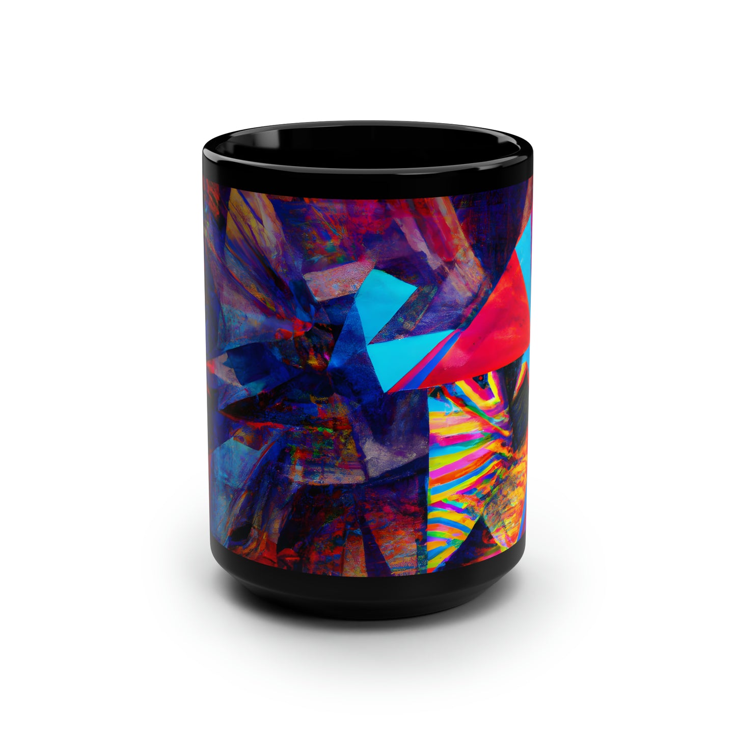 Leon Marsden - Applied Force, Abstractly - Black Ceramic Mug 15oz