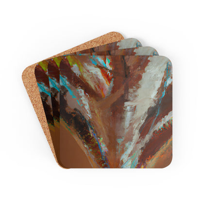 Quantum Glitter Crystal - Magnesium, Abstractly - Corkwood Coaster Set of 4