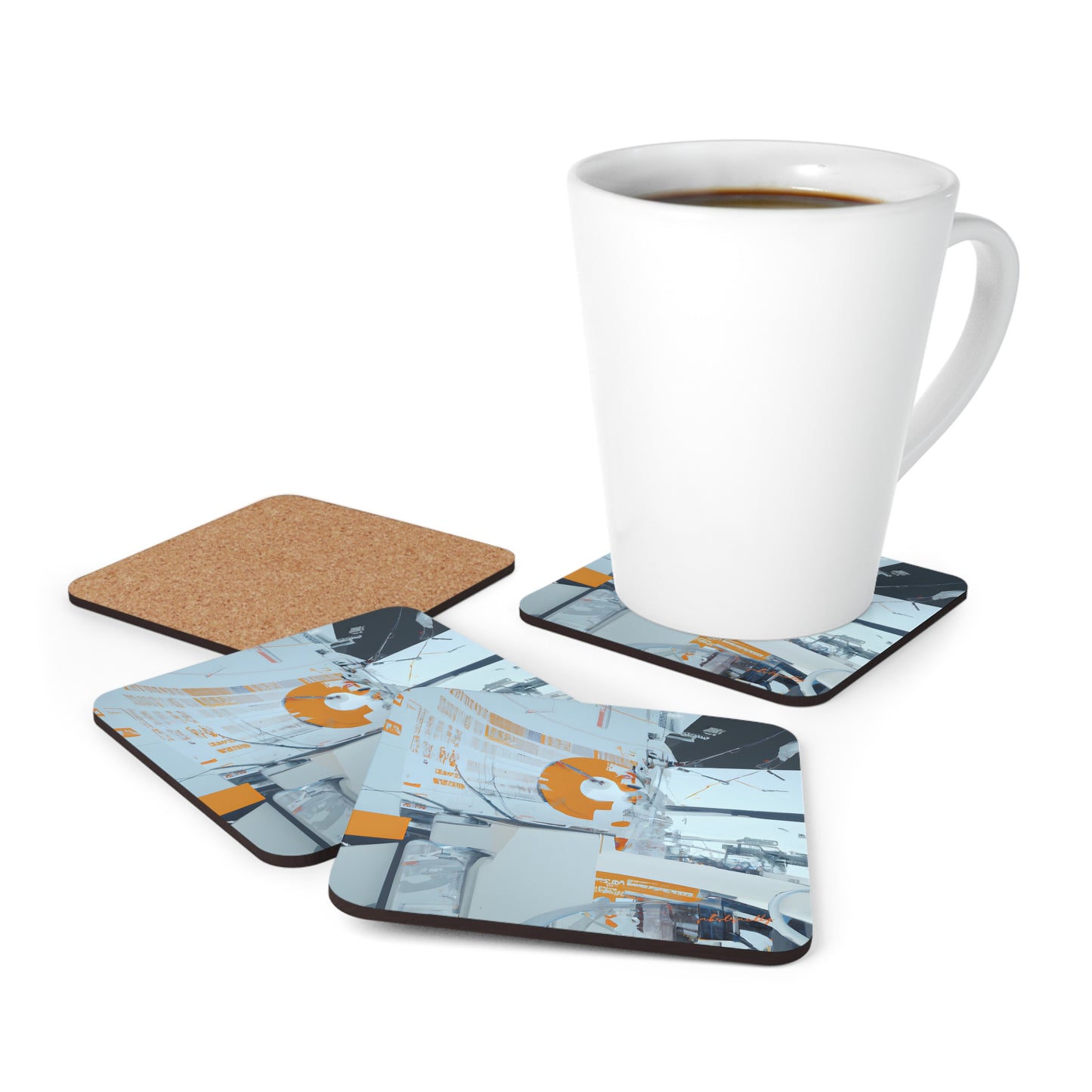 Noble Ledger - Tax, Abstractly - Corkwood Coaster Set of 4