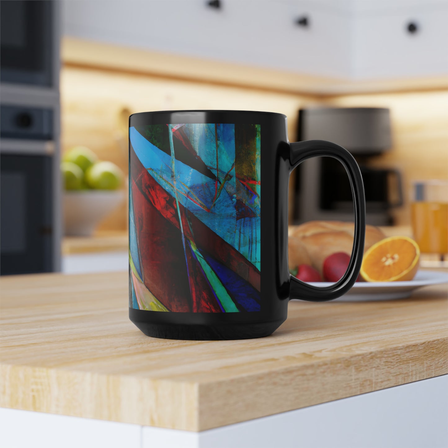 Miles Caldwell - Friction Force, Abstractly - Black Ceramic Mug 15oz