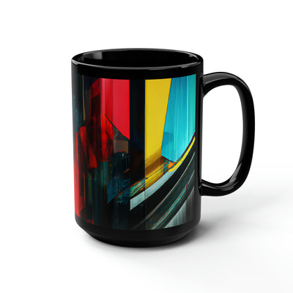 Walter Fiedler - Strong Force, Abstractly - Black Ceramic Mug 15oz