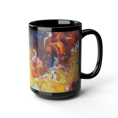 Neumannium Hexanate - Chemistry, Abstractly - Black Ceramic Mug 15oz