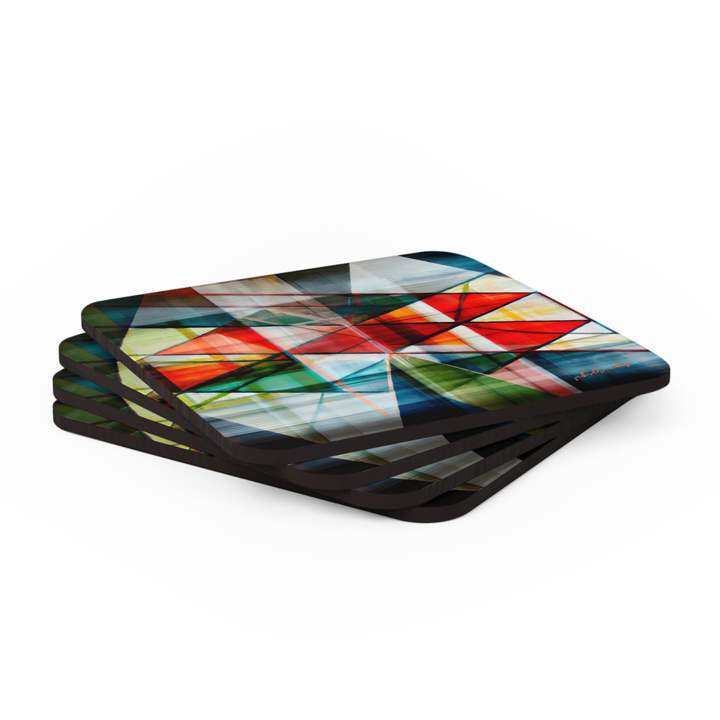 Lillian Czerny - Friction Force, Abstractly - Corkwood Coaster Set of 4